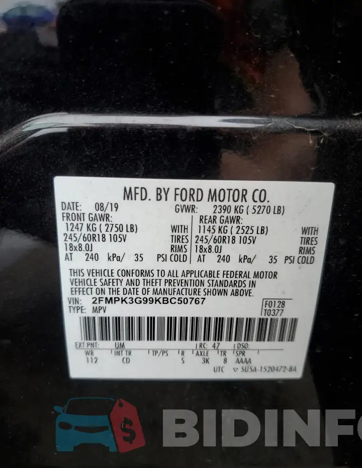 2FMPK3G99KBC50767 Photo# 13