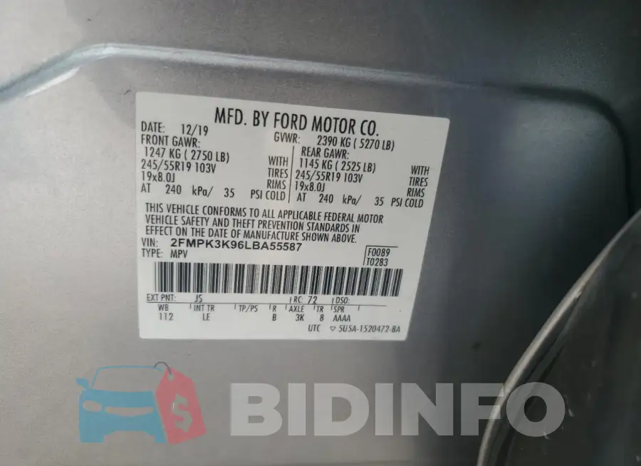 2FMPK3K96LBA55587 Photo# 13