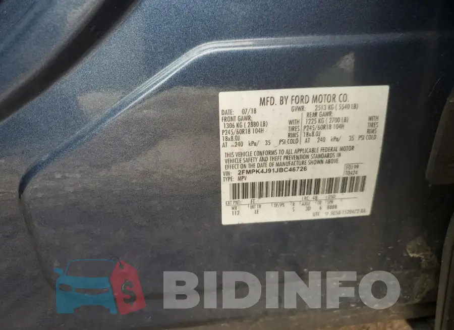 2FMPK4J91JBC46726 Photo# 12