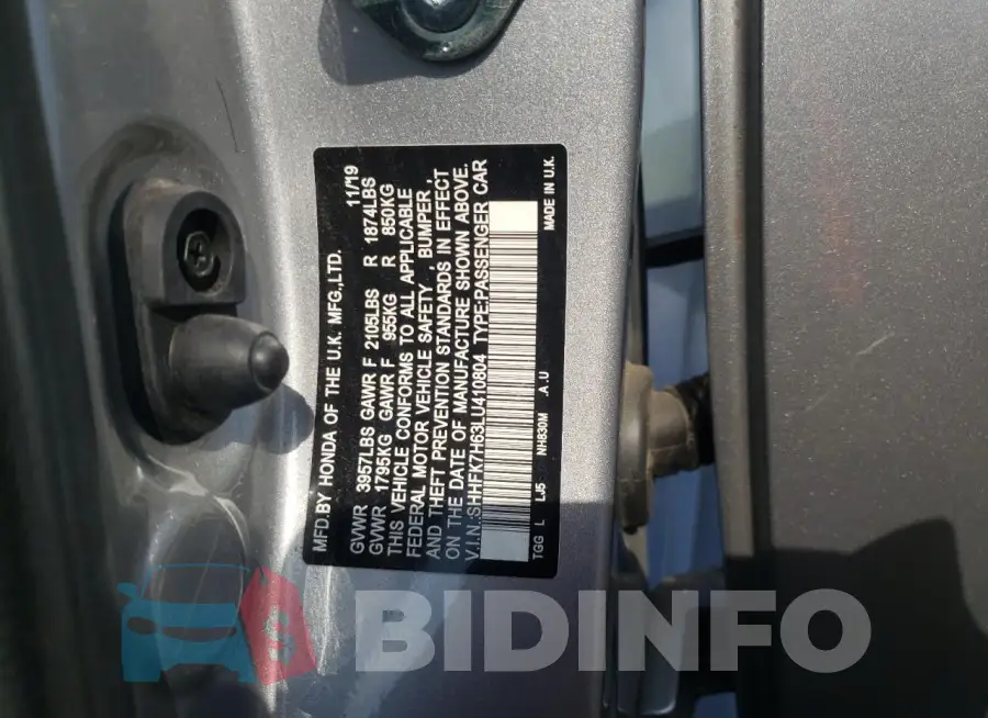 SHHFK7H63LU410804 Photo# 13