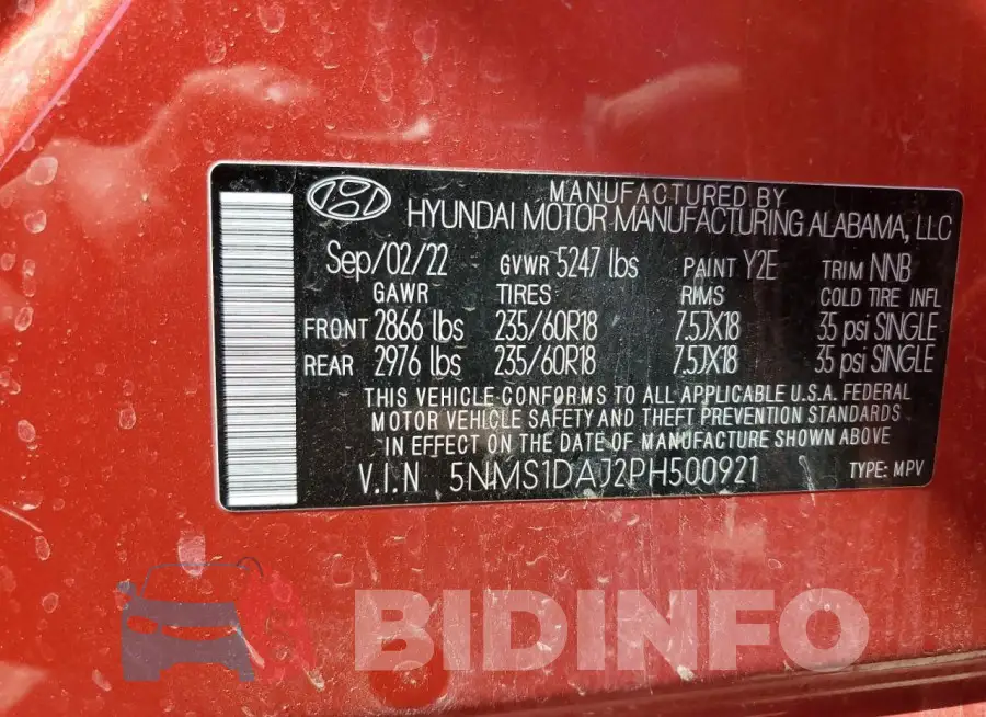 5NMS1DAJ2PH500921 Photo# 14