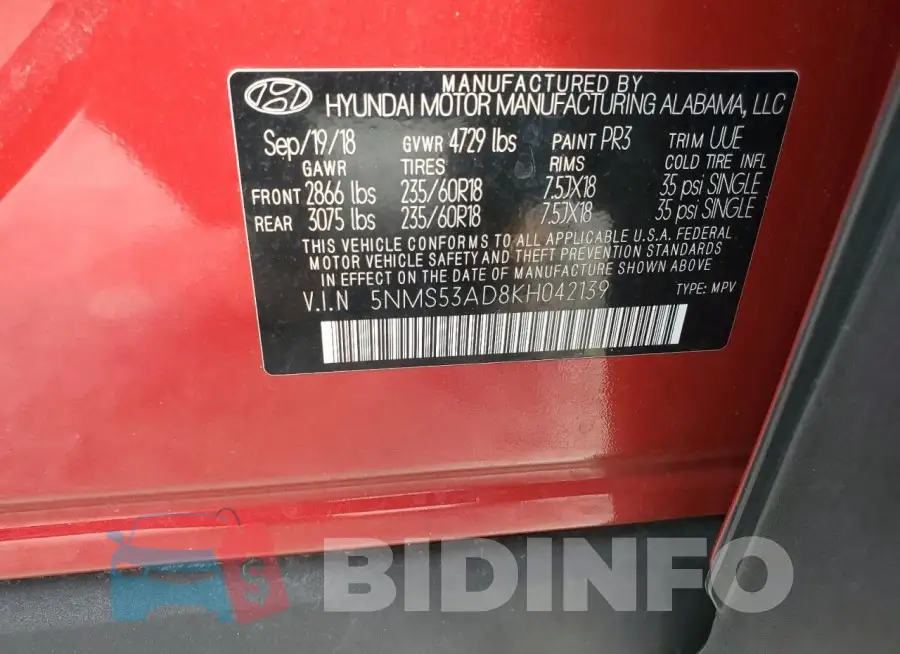 5NMS53AD8KH042139 Photo# 13