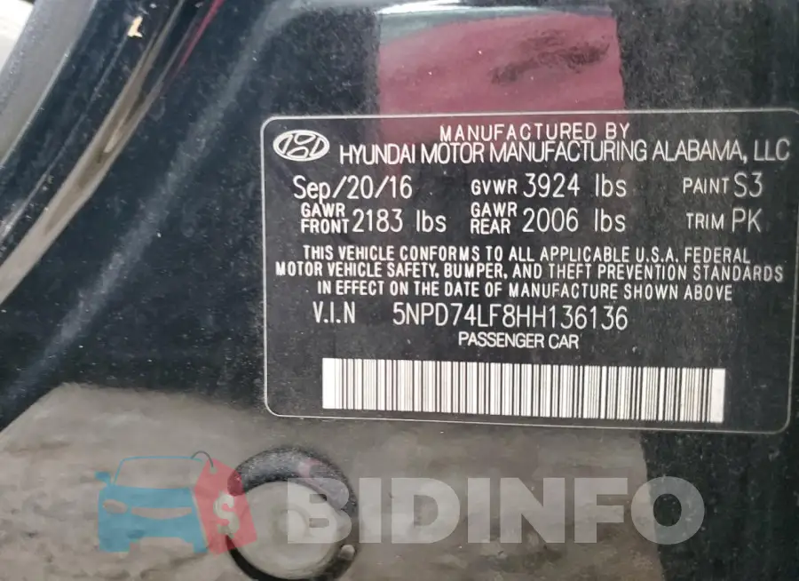 5NPD74LF8HH136136 Photo# 13