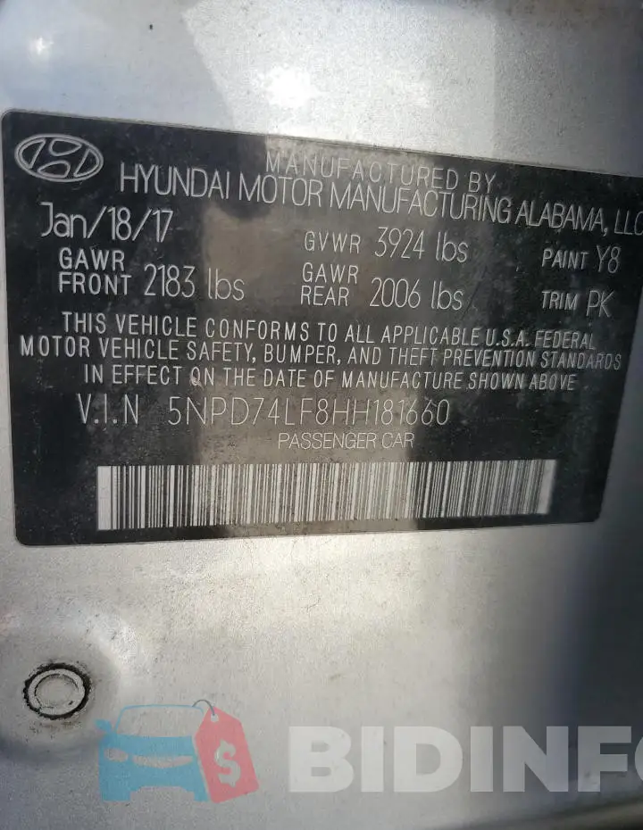 5NPD74LF8HH181660 Photo# 12