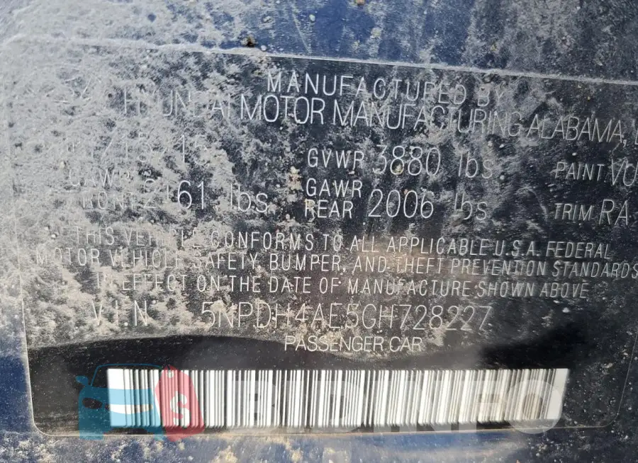 5NPDH4AE5GH728227 Photo# 12