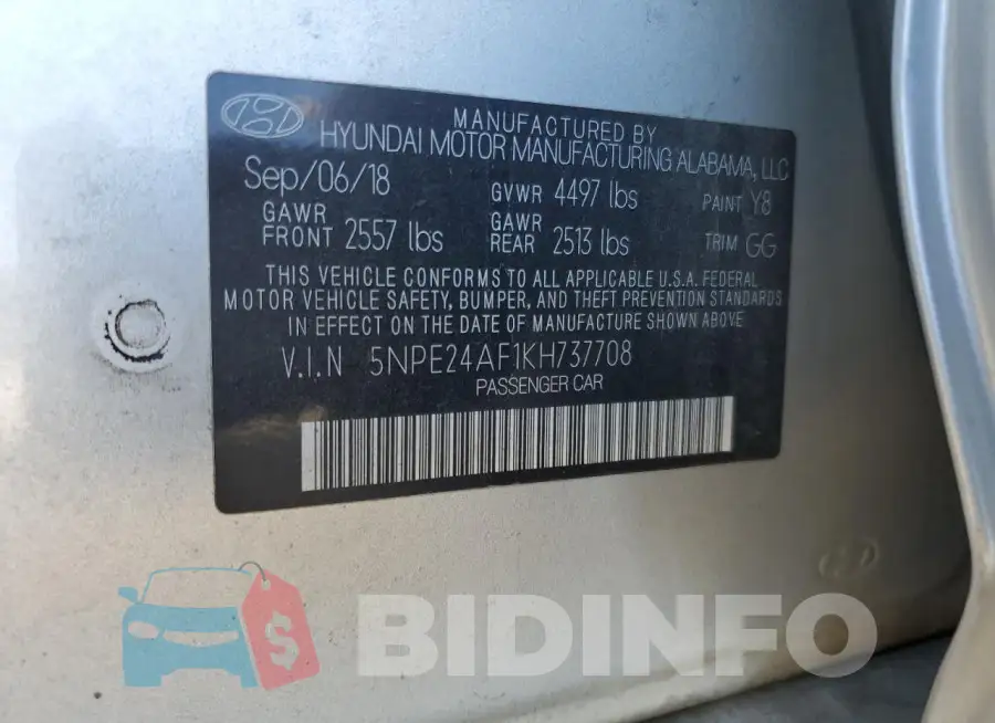 5NPE24AF1KH737708 Photo# 13