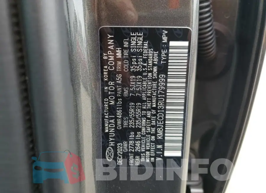 KM8JECD13RU179999 Photo# 14