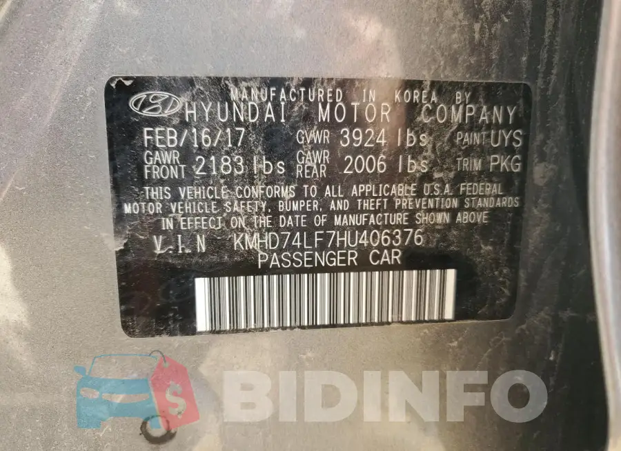 KMHD74LF7HU406376 Photo# 12