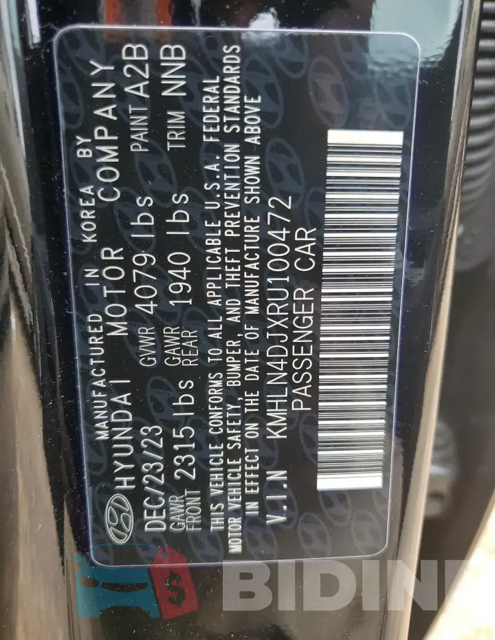 KMHLN4DJXRU100472 Photo# 12