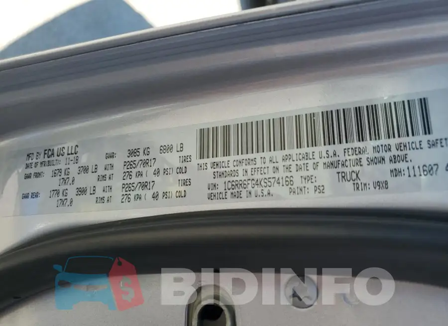 1C6RR6FG4KS574166 Photo# 12