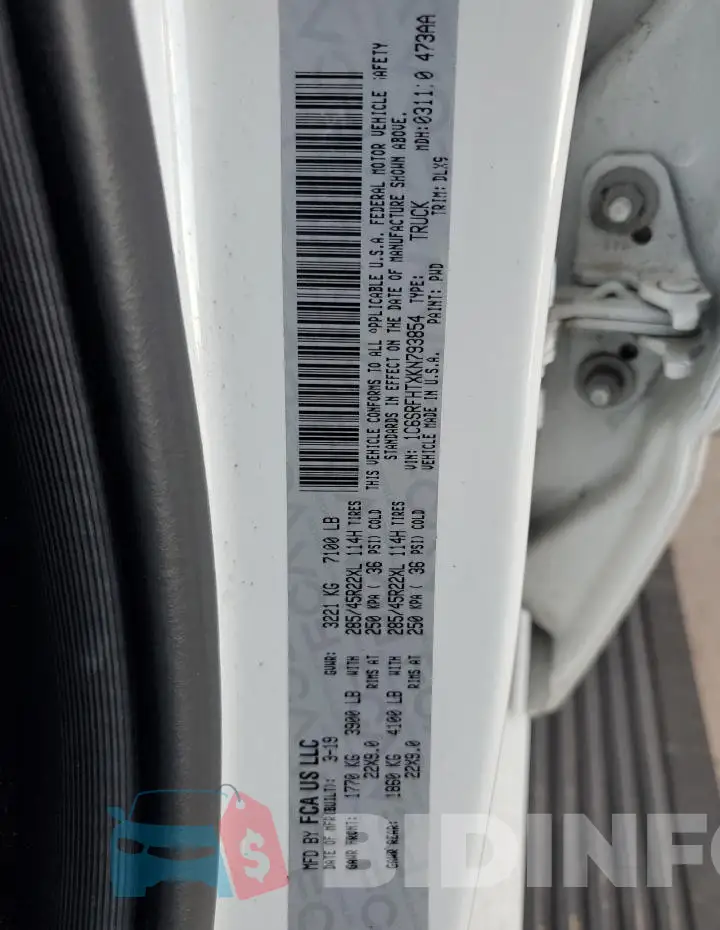 1C6SRFHTXKN793854 Photo# 12