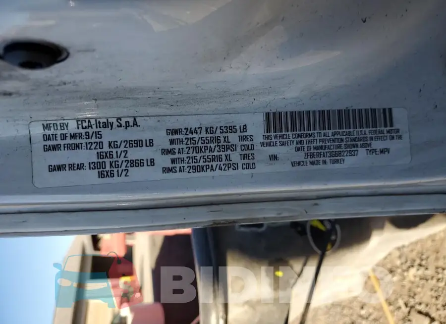 ZFBERFAT3G6B22937 Photo# 13