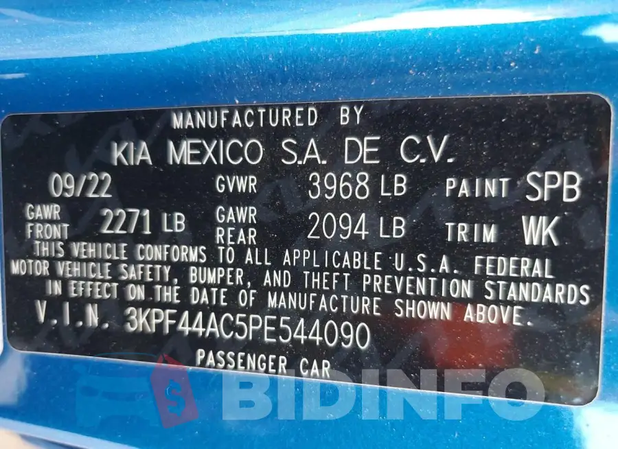 3KPF44AC5PE544090 Photo# 12