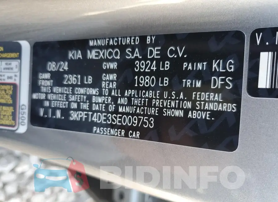 3KPFT4DE3SE009753 Photo# 13