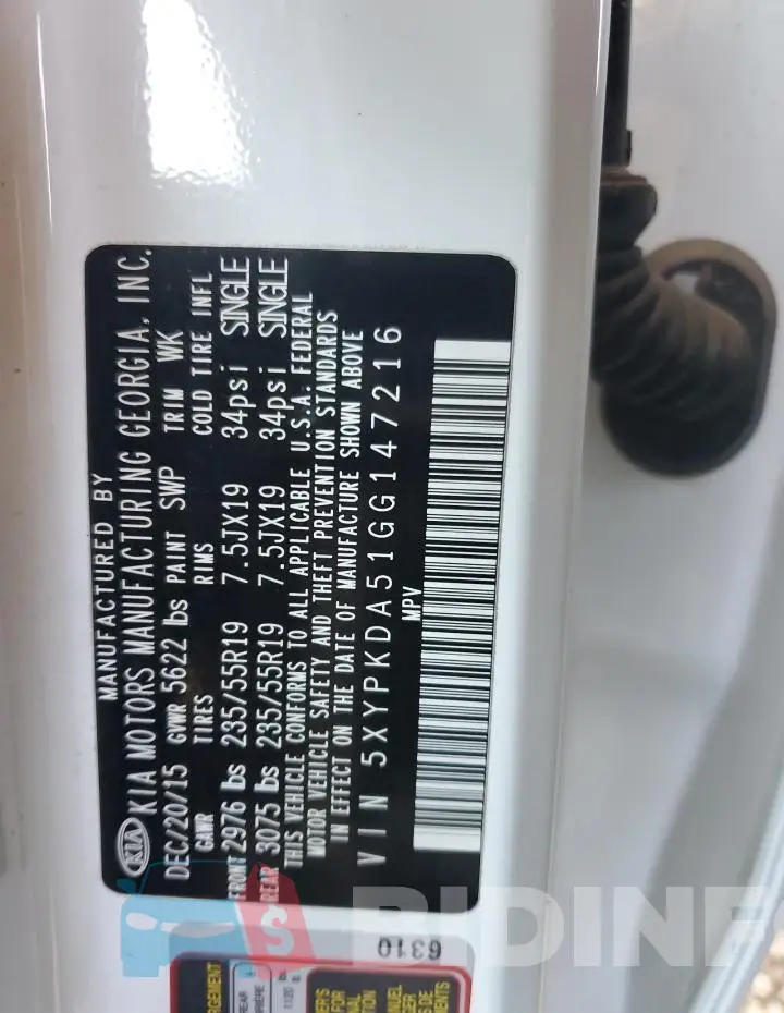 5XYPKDA51GG147216 Photo# 14