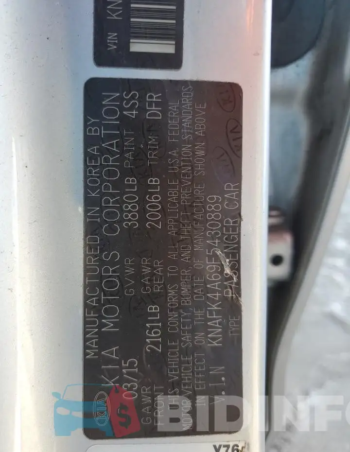 KNAFK4A69F5430889 Photo# 13