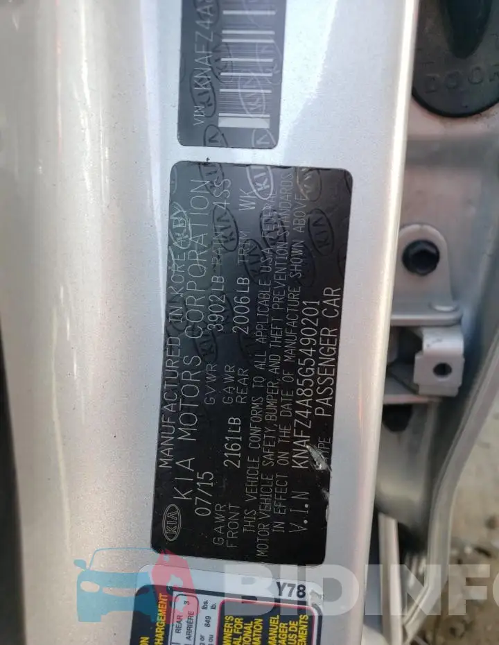 KNAFZ4A85G5490201 Photo# 12