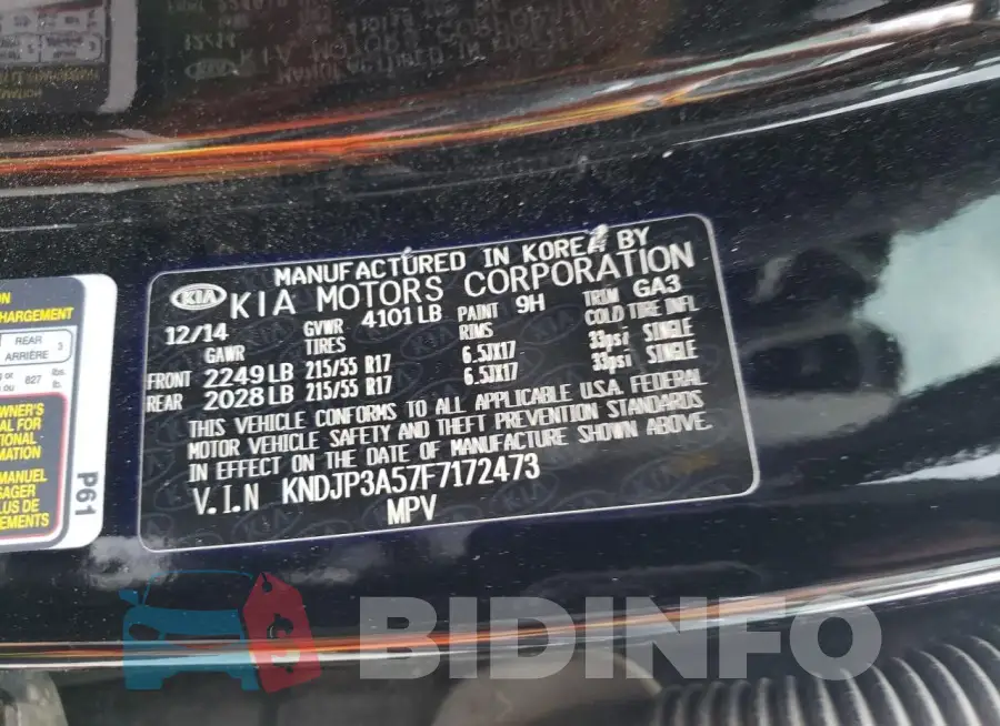 KNDJP3A57F7172473 Photo# 12
