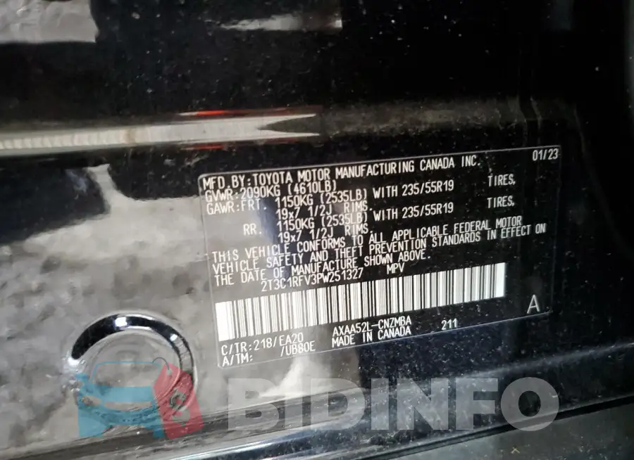 2T3C1RFV3PW251327 Photo# 13