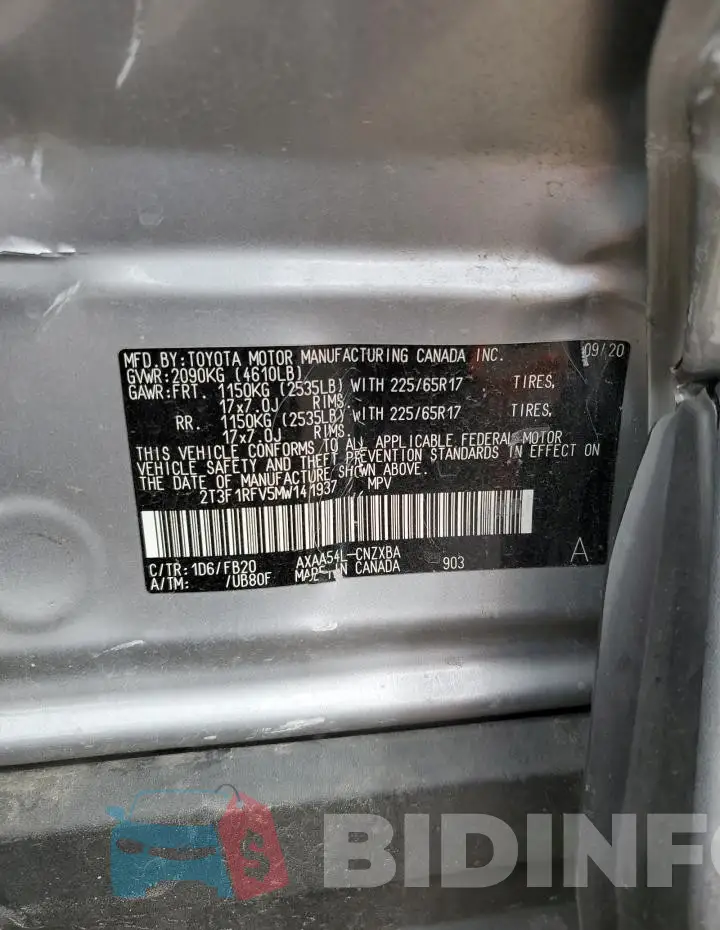 2T3F1RFV5MW141937 Photo# 13
