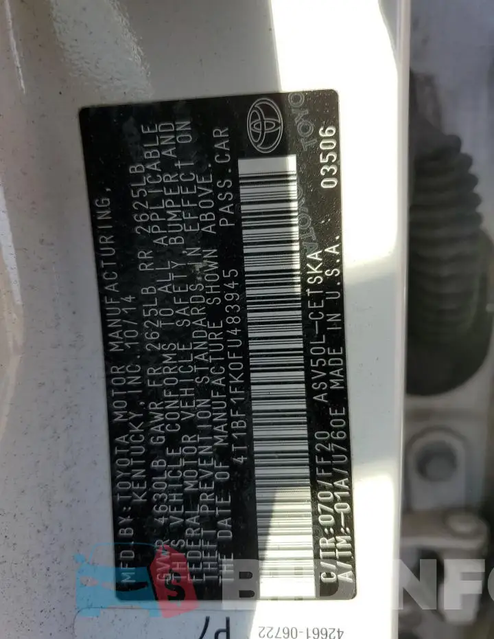 4T1BF1FK0FU483945 Photo# 12