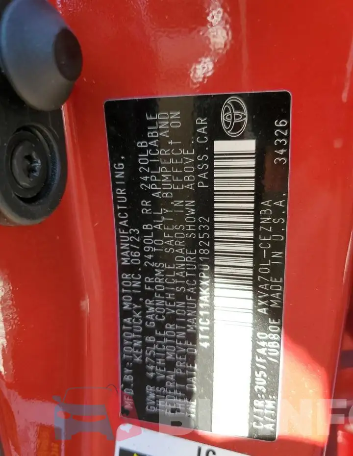 4T1C11AKXPU182532 Photo# 13