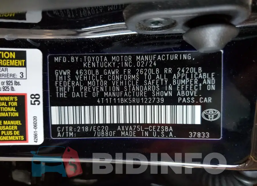 4T1T11BK5RU122739 Photo# 12