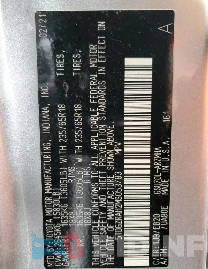 5TDGZRAH2MS053783 Photo# 14
