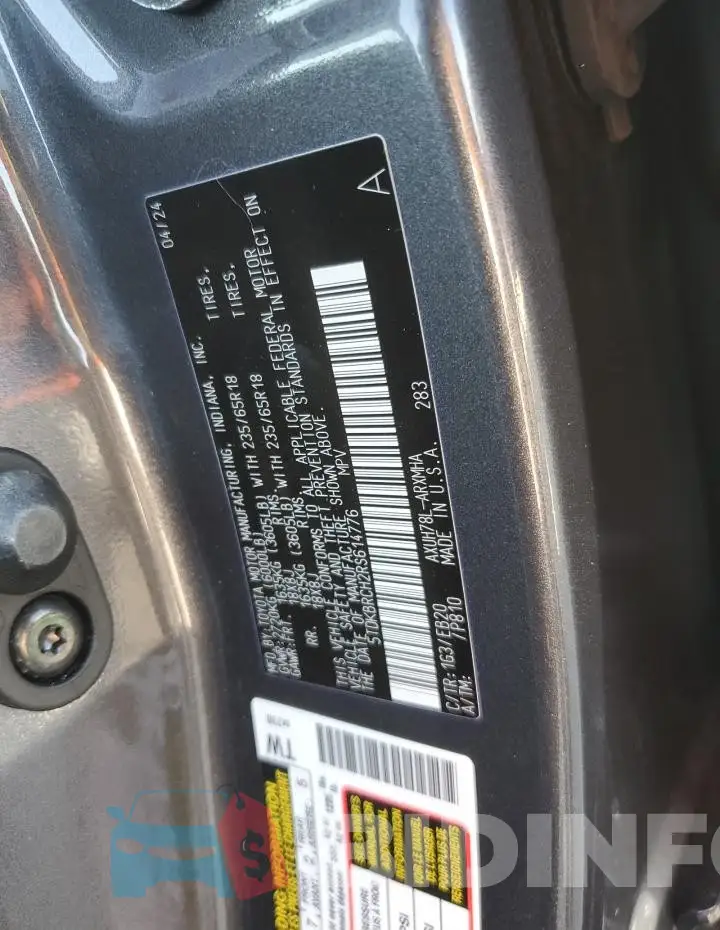 5TDKBRCH2RS614776 Photo# 14
