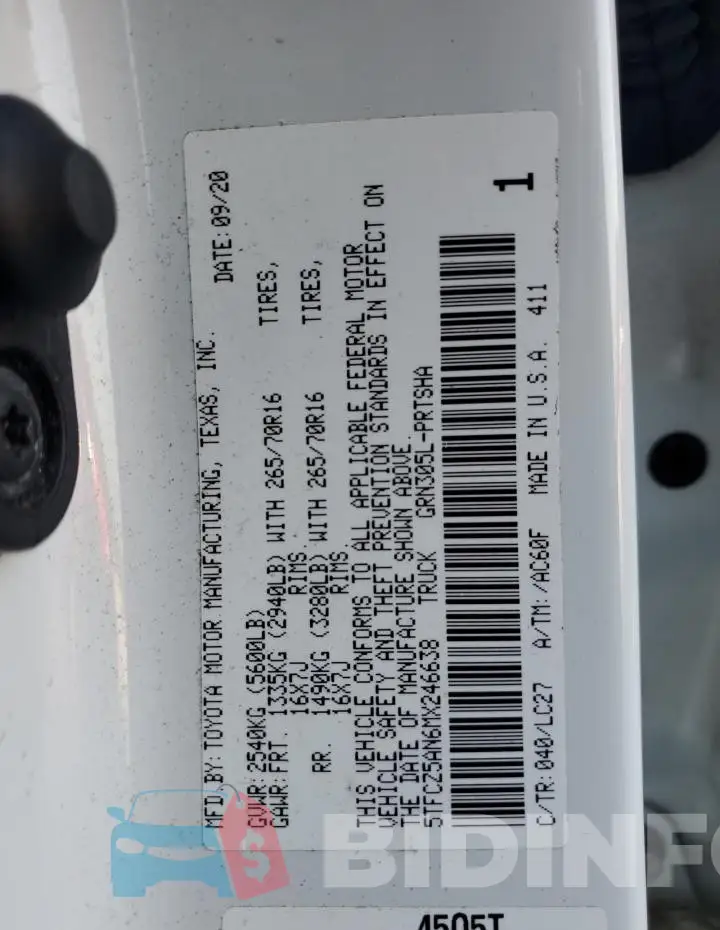 5TFCZ5AN6MX246638 Photo# 12