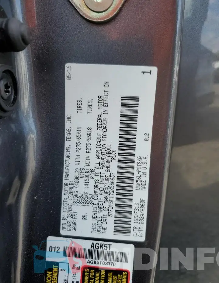 5TFDY5F17GX556637 Photo# 13