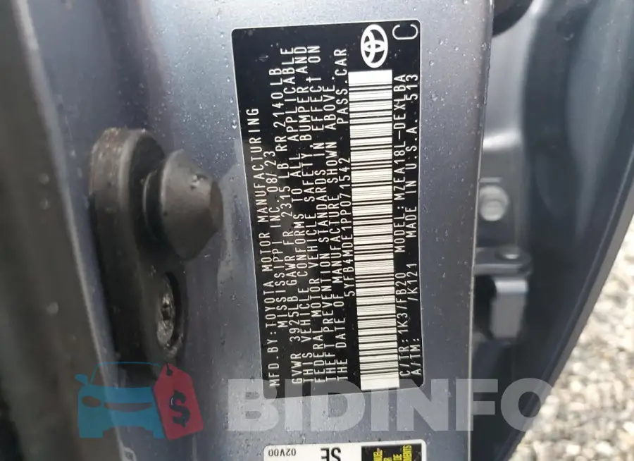 5YFB4MDE1PP071542 Photo# 13
