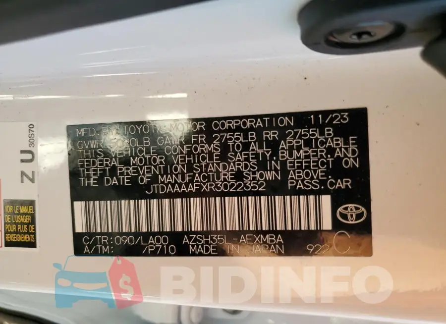 JTDAAAAFXR3022352 Photo# 13
