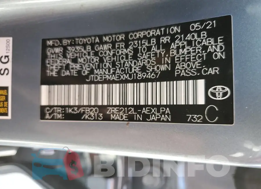 JTDEPMAEXMJ189467 Photo# 12