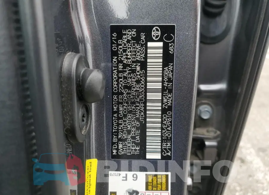 JTDKARFU3G3006615 Photo# 13