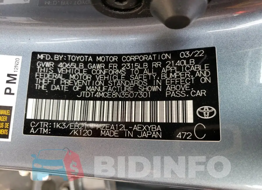 JTDT4MCE8N3507301 Photo# 13