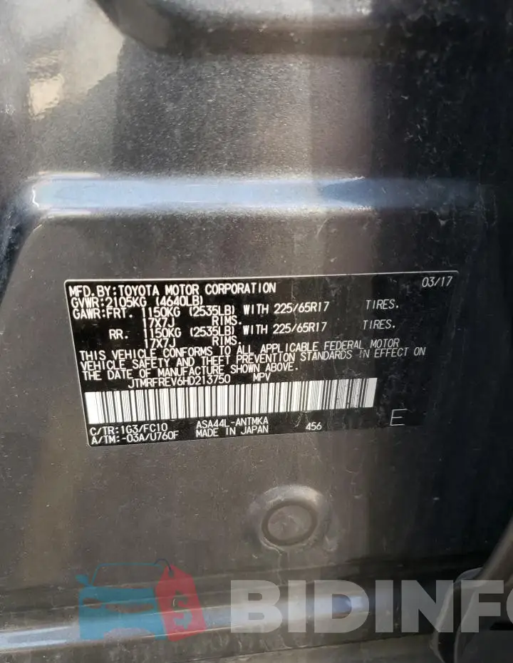 JTMRFREV6HD213750 Photo# 12
