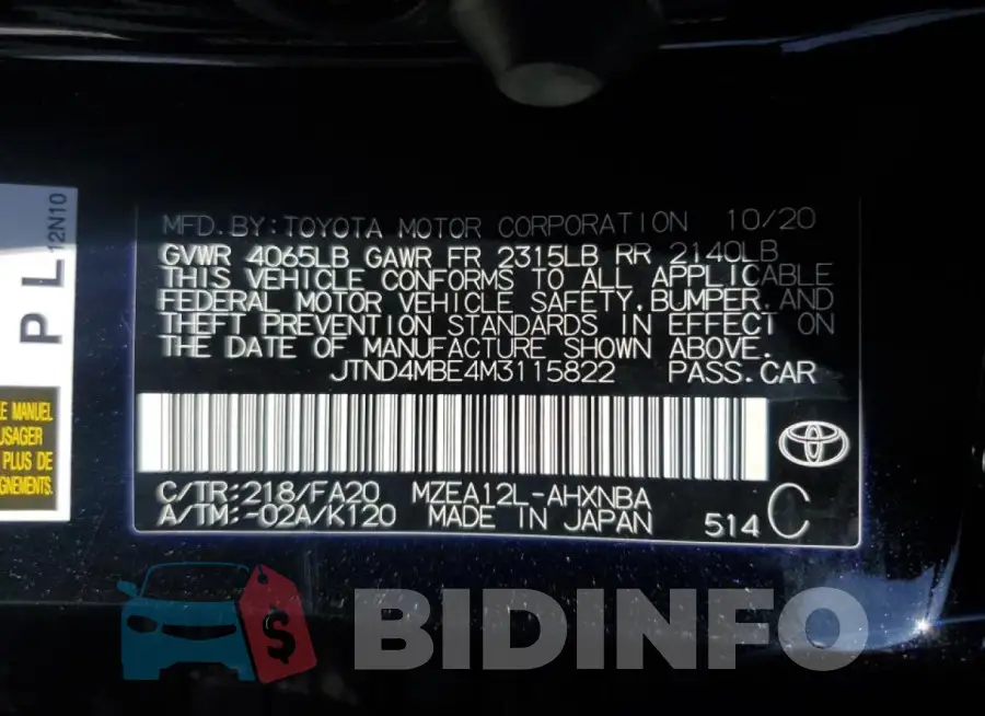 JTND4MBE4M3115822 Photo# 12