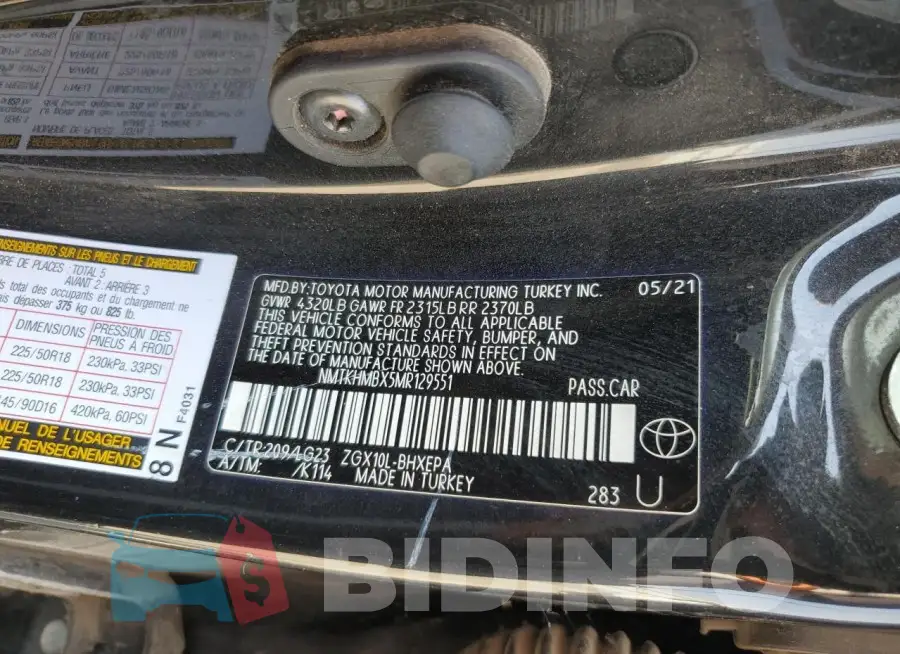 NMTKHMBX5MR129551 Photo# 13