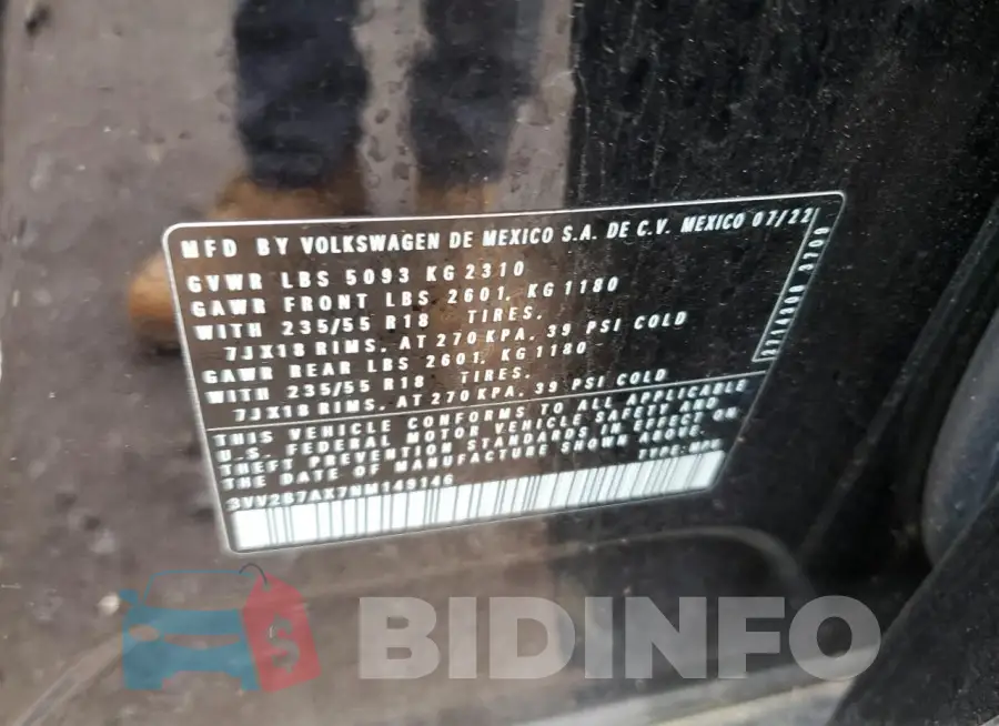 3VV2B7AX7NM149146 Photo# 12