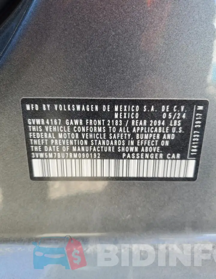 3VW5M7BU7RM090192 Photo# 13