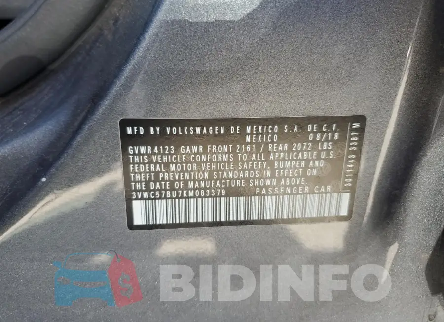 3VWC57BU7KM083379 Photo# 12