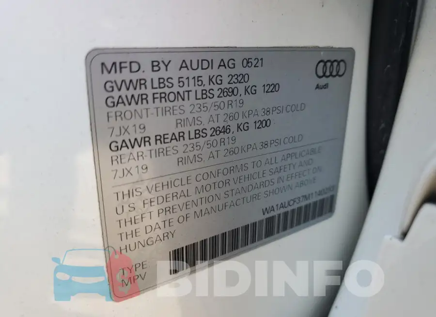 WA1AUCF37M1140293 Photo# 13