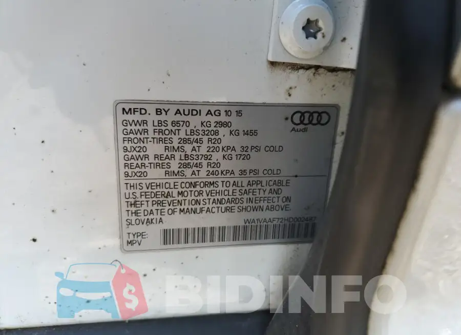 WA1VAAF72HD002487 Photo# 13