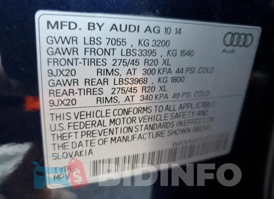 WA1VMAFE4FD010626 Photo# 12