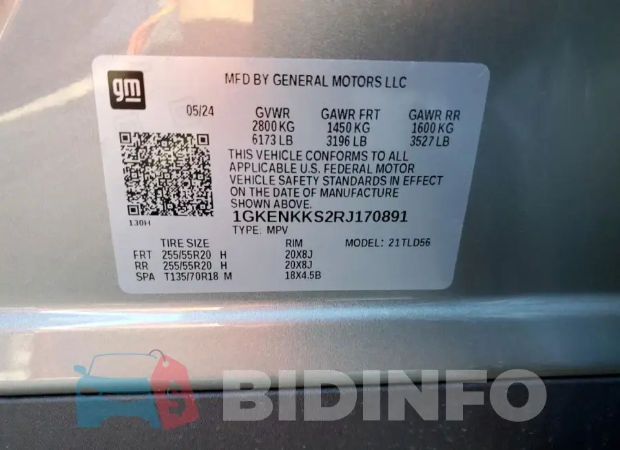 1GKENKKS2RJ170891 Photo# 12