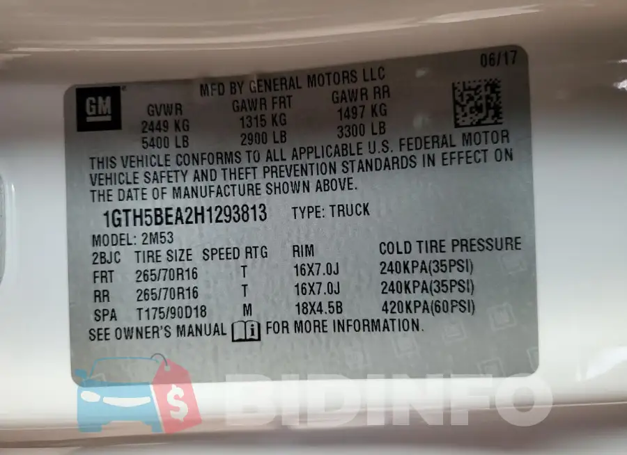 1GTH5BEA2H1293813 Photo# 12