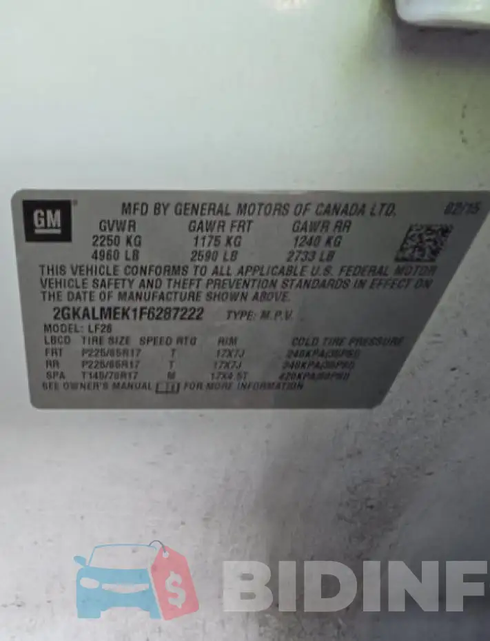 2GKALMEK1F6287222 Photo# 10