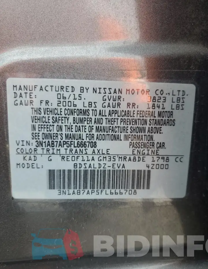 3N1AB7AP5FL666708 Photo# 12