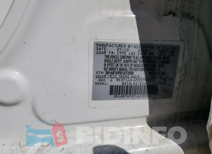 3N1AB7AP5FL672556 Photo# 12